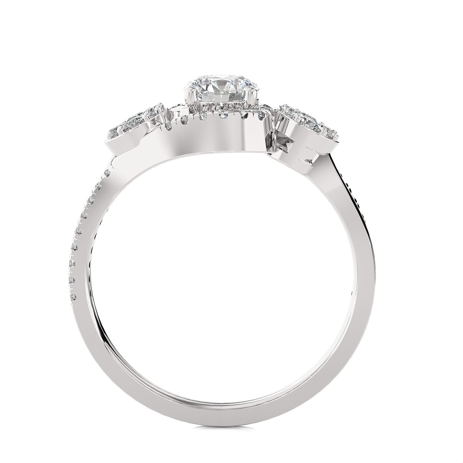 Round Three Stone Lab Grown Diamond Ring