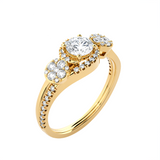 Round Three Stone Lab Grown Diamond Ring