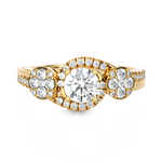 Round Three Stone Lab Grown Diamond Ring