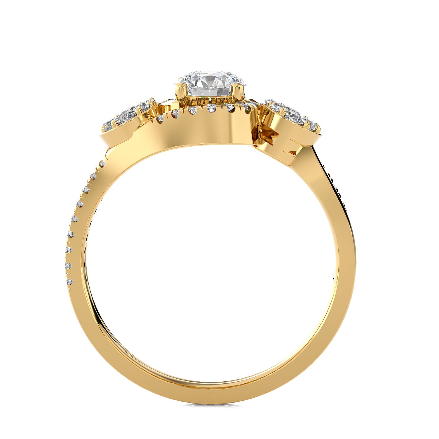 Round Three Stone Lab Grown Diamond Ring