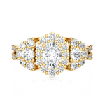 Oval With Round Three Stone Lab Grown Diamond Ring
