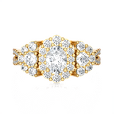 Oval With Round Three Stone Lab Grown Diamond Ring
