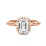Emerald-Cut Lab Grown Diamond Halo Engagement Ring