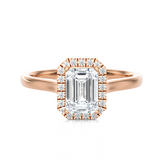 Emerald-Cut Lab Grown Diamond Halo Engagement Ring
