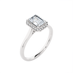 Emerald-Cut Lab Grown Diamond Halo Engagement Ring