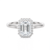 Emerald-Cut Lab Grown Diamond Halo Engagement Ring