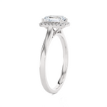 Emerald-Cut Lab Grown Diamond Halo Engagement Ring