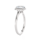 Emerald-Cut Lab Grown Diamond Halo Engagement Ring