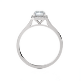 Emerald-Cut Lab Grown Diamond Halo Engagement Ring