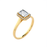 Emerald-Cut Lab Grown Diamond Halo Engagement Ring