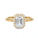 Emerald-Cut Lab Grown Diamond Halo Engagement Ring
