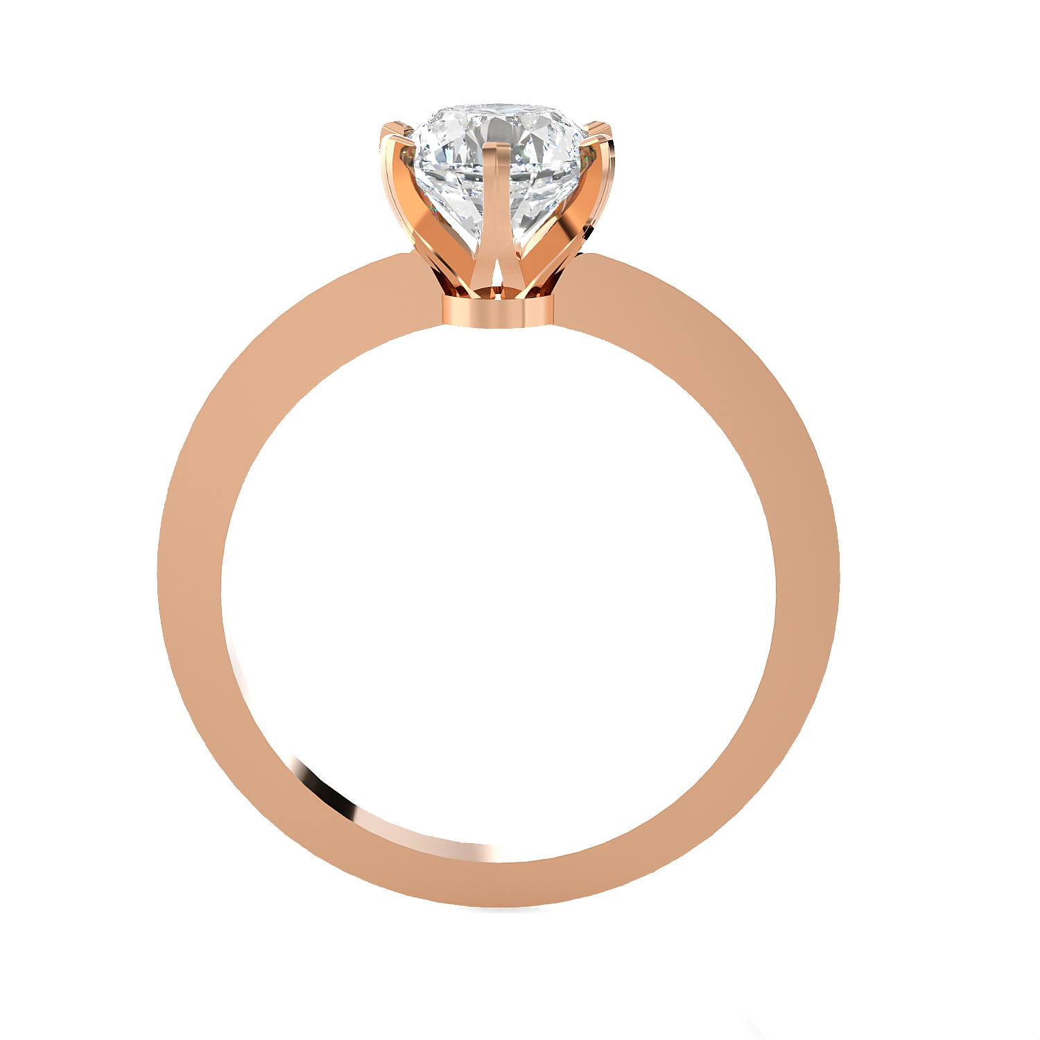 Round Lab Grown Diamond Solitaire Engagement Ring