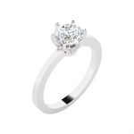 Round Lab Grown Diamond Solitaire Engagement Ring