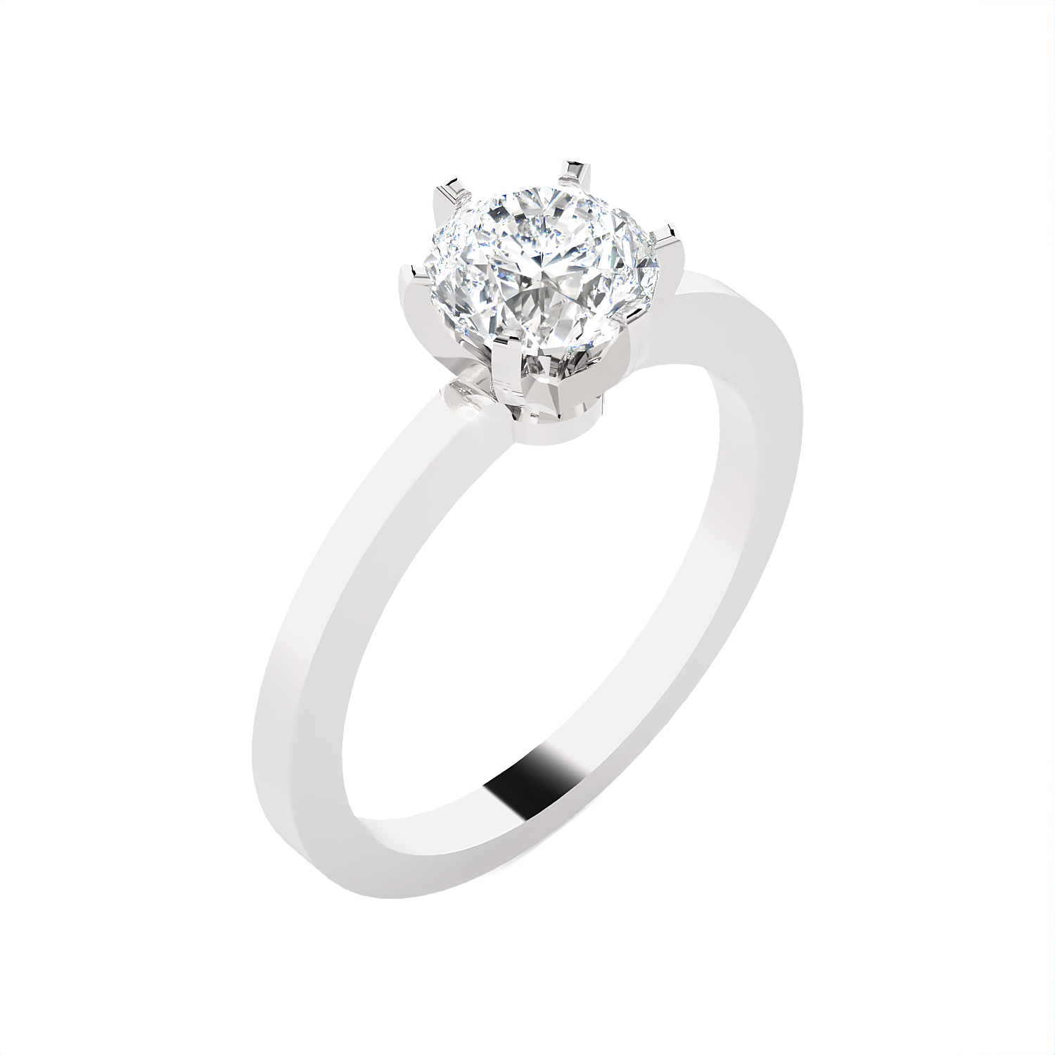 Round Lab Grown Diamond Solitaire Engagement Ring