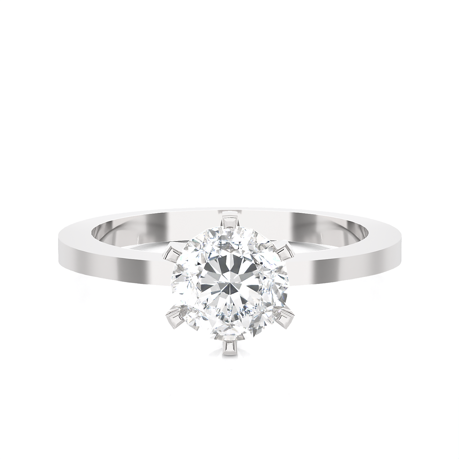Round Lab Grown Diamond Solitaire Engagement Ring