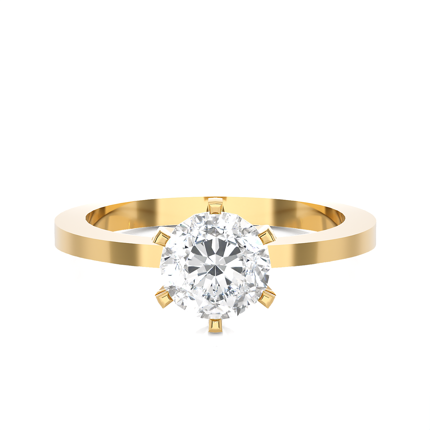 Round Lab Grown Diamond Solitaire Engagement Ring