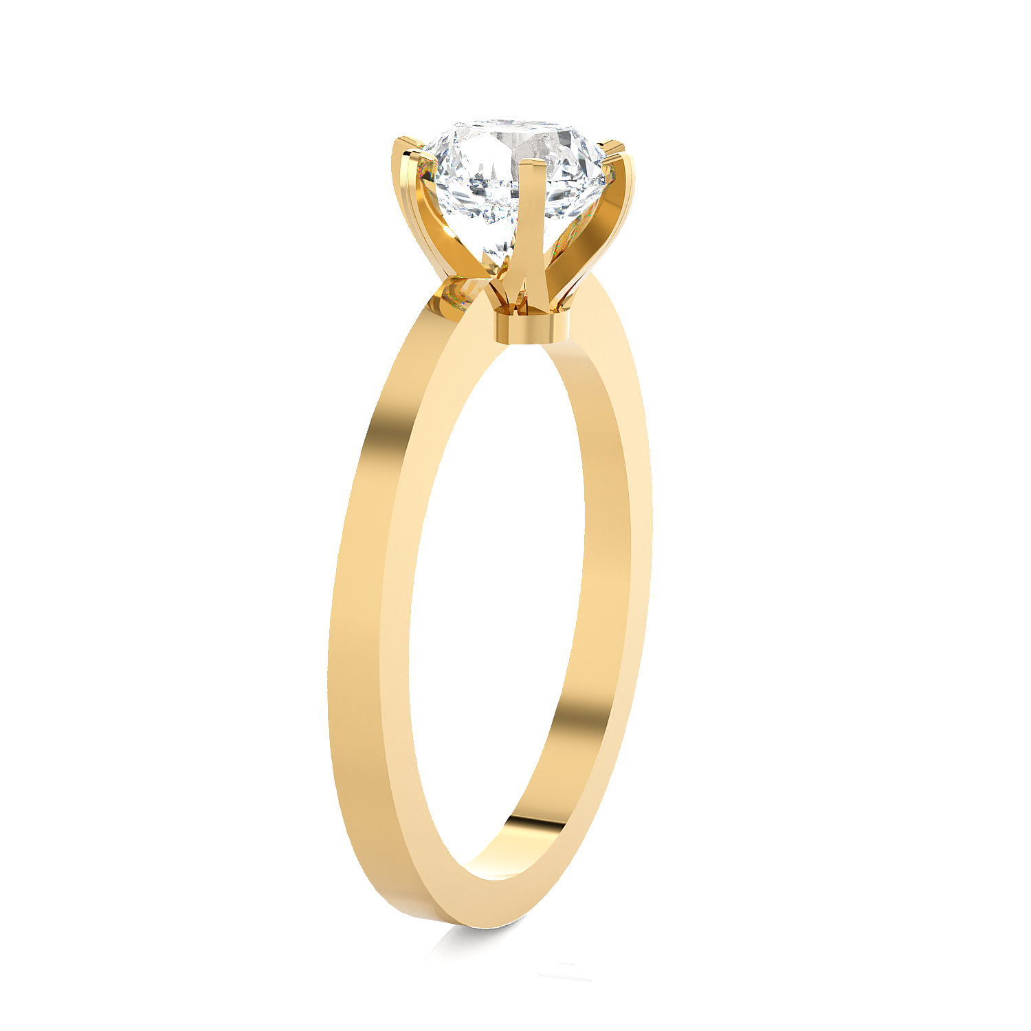Round Lab Grown Diamond Solitaire Engagement Ring