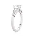 Round Lab Grown Diamond Side Stone Engagement Ring