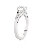 Round Lab Grown Diamond Side Stone Engagement Ring