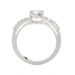 Round Lab Grown Diamond Side Stone Engagement Ring