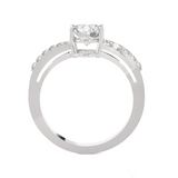 Round Lab Grown Diamond Side Stone Engagement Ring