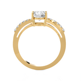 Round Lab Grown Diamond Side Stone Engagement Ring
