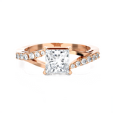 Princess-Cut Lab Grown Diamond Side Stone Engagement Ring