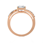 Princess-Cut Lab Grown Diamond Side Stone Engagement Ring