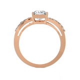Princess-Cut Lab Grown Diamond Side Stone Engagement Ring