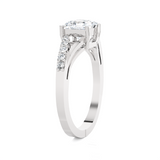 Princess-Cut Lab Grown Diamond Side Stone Engagement Ring