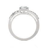 Princess-Cut Lab Grown Diamond Side Stone Engagement Ring