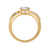 Princess-Cut Lab Grown Diamond Side Stone Engagement Ring