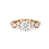 Round Lab Grown Diamond Side Stone Engagement Ring