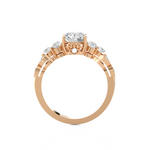 Round Lab Grown Diamond Side Stone Engagement Ring