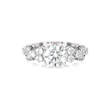 Round Lab Grown Diamond Side Stone Engagement Ring
