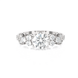 Round Lab Grown Diamond Side Stone Engagement Ring