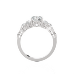 Round Lab Grown Diamond Side Stone Engagement Ring