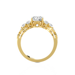 Round Lab Grown Diamond Side Stone Engagement Ring