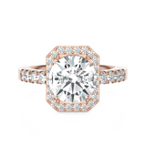 Emerald-Cut Lab Grown Diamond Halo Engagement Ring