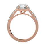 Emerald-Cut Lab Grown Diamond Halo Engagement Ring