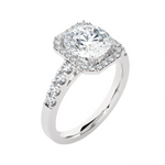 Emerald-Cut Lab Grown Diamond Halo Engagement Ring