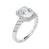 Emerald-Cut Lab Grown Diamond Halo Engagement Ring