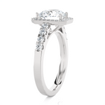 Emerald-Cut Lab Grown Diamond Halo Engagement Ring