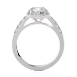 Emerald-Cut Lab Grown Diamond Halo Engagement Ring