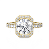 Emerald-Cut Lab Grown Diamond Halo Engagement Ring