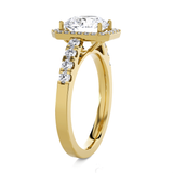 Emerald-Cut Lab Grown Diamond Halo Engagement Ring