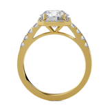 Emerald-Cut Lab Grown Diamond Halo Engagement Ring