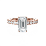 Emerald-Cut Lab Grown Diamond Side Stone Engagement Ring