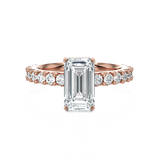 Emerald-Cut Lab Grown Diamond Side Stone Engagement Ring
