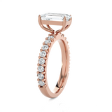Emerald-Cut Lab Grown Diamond Side Stone Engagement Ring